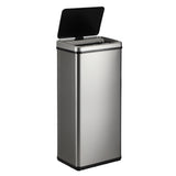 Oikiture Motion Sensor Bin 60L Automatic Silver - Rear View
