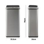 Oikiture Motion Sensor Bin 60L Automatic Silver