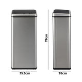 Oikiture Motion Sensor Bin 60L Automatic Silver - Side View