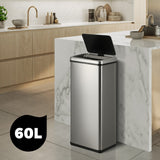 Oikiture Motion Sensor Bin 60L Automatic Silver