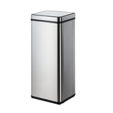 Oikiture 75L Motion Sensor Bin Automatic Rubbish Trash Can Silver - Top-Down View