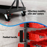 Giantz 74 Bins Storage Rack Double Sided Mobile Garage Workshop Tools Organizer - Close-Up Angle