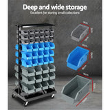 Giantz 90 Storage Bin Rack Stand Double-sided Wheels - Side View
