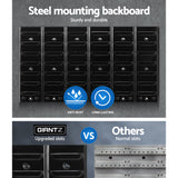 Giantz 48 Storage Bin Rack Wall Mounted Peg Board - Rear View