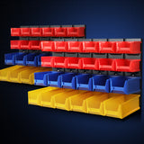 Giantz 48 Storage Bin Rack Wall Mounted Peg Board - Low Angle