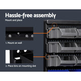Giantz 30 Storage Bin Rack Wall Mounted - Rear View