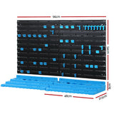 Giantz 54 Storage Bin Rack Wall Mounted Tools - Front View