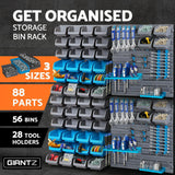 Giantz 88 Storage Bin Rack Wall Mounted - Side View