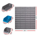 Giantz 48 Storage Bin Rack Wall Mounted Steel Board - Front View
