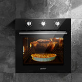 Devanti 60cm Electric Built In Wall Oven Stainless Steel - Low Angle