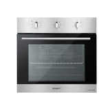 Devanti 60cm Electric Built In Wall Oven Stainless Steel 70L Silver - Front View
