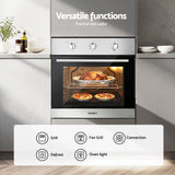 Devanti 60cm Electric Built In Wall Oven Stainless Steel 70L Silver - Rear View
