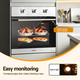 Devanti 60cm Electric Built In Wall Oven Stainless Steel 70L Silver - Extra Image