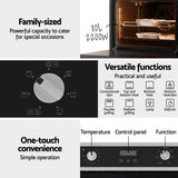 Devanti Electric Built In Wall Oven 80L Convection Grill Ovens Stainless Steel - Top-Down View