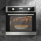 Devanti Electric Built In Wall Oven 80L Convection Grill Ovens Stainless Steel - Low Angle