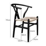 Levede 2x Dining Chairs Wooden Hans Black-2018816937357873154