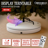 Christabelle 60cmD 100kg Commercial-Grade Electric Display Turntable Christmas Tree - White - Side View