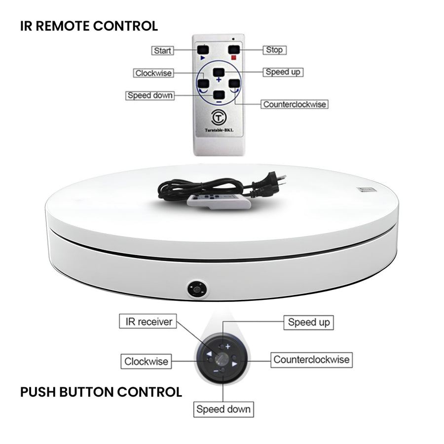 Christabelle 60cmD 100kg Commercial-Grade Electric Display Turntable Christmas Tree - White