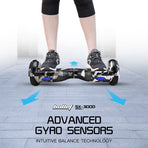 BULLET Gen III Hoverboard Scooter, Dual Copper Motors, UL Certified, AU Compliant, 6.5' Wheels, Superior Self Balancing System, LED Lights, Carry Bag,