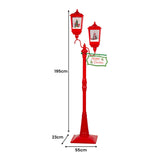 Christabelle Christmas Lamp Post with Lights Music & Snow - Red 195cm - Side View