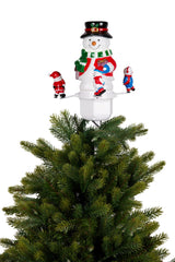 Christabelle Christmas Tree Topper Snowman w/ Projected Images Lights Snow & Music - Front View
