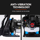 MTM 65CC Petrol Backpack Leaf Blower - Commercial 2 Stroke Garden Yard Tool Back - Close-Up Angle