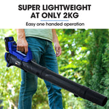 POWERBLADE BW4 20V Cordless Electric Leaf Blower Kit, with Battery and Fast Charger - Top-Down View
