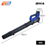 POWERBLADE BW4 20V Cordless Electric Leaf Blower Kit, with Battery and Fast Charger - Rear View