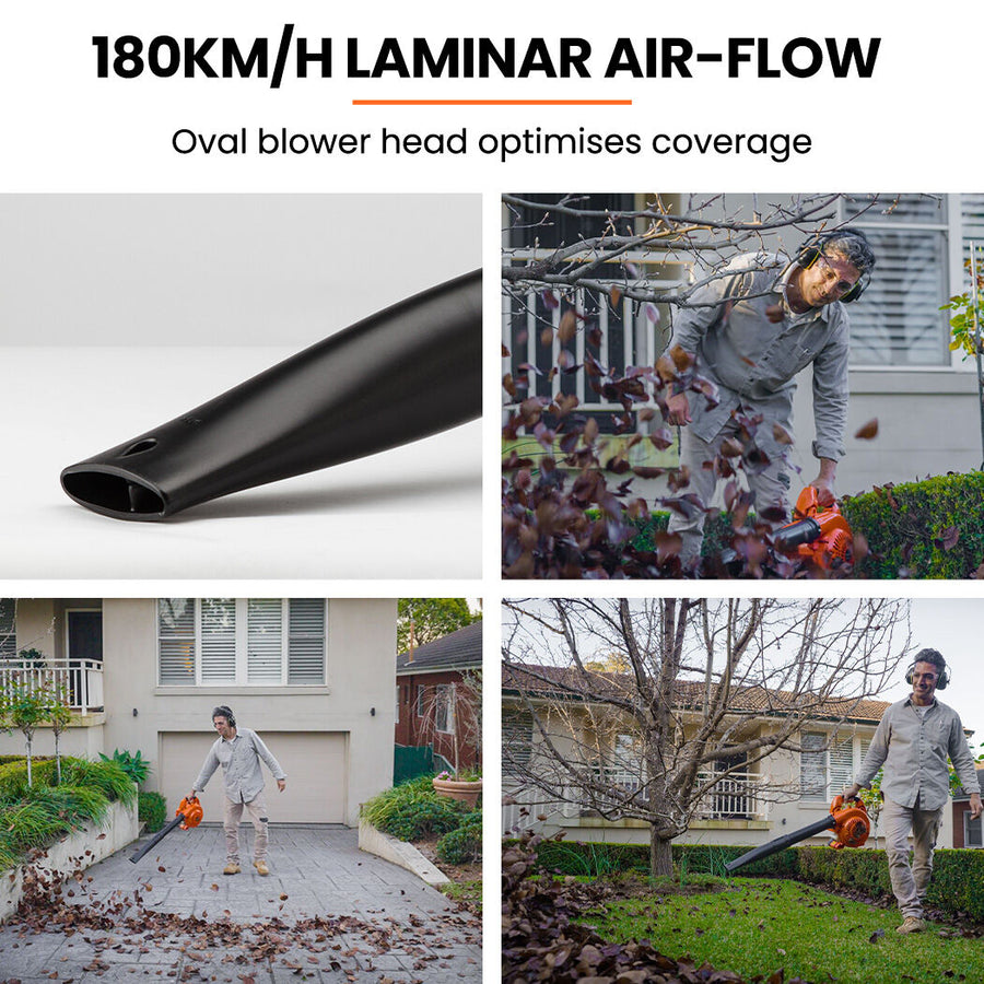 MTM Petrol Leaf Blower 26CC 2-Stroke Petrol Hand Garden Yard Outdoor Two