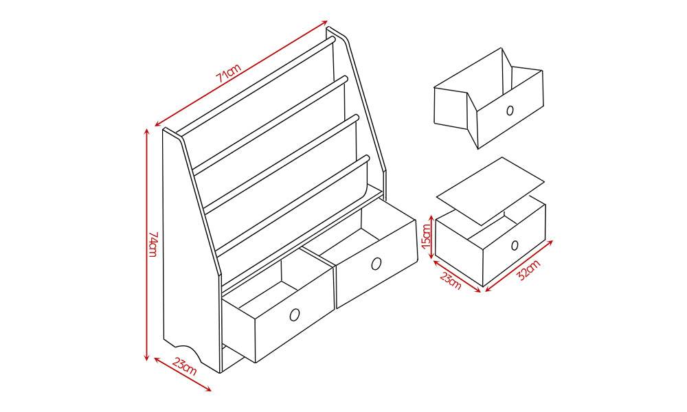 Kids Children Bookcase/ Toy Bins