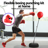 Everfit Adult Punching Bag Stand 150cm Adjustable Freestanding with Gloves and Pump - Top-Down View