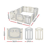 Keezi Baby Playpen 16 Panels Foldable Toddler Fence Safety Play Activity Centre - Front View