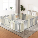Keezi Baby Playpen 20 Panels Foldable Toddler Fence Safety Play Activity Centre - Low Angle