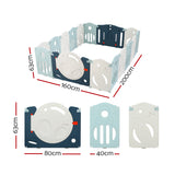 Keezi Baby Playpen 16 Panels Foldable Toddler Fence Safety Play Activity Barrier - Front View