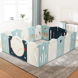 Keezi Baby Playpen 16 Panels Foldable Toddler Fence Safety Play Activity Barrier - Low Angle