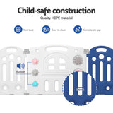Keezi Kids Baby Playpen 24 Panels Safety Gate Toddler Fence Barrier Play Game - Rear View