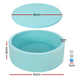 Keezi Kids Ball Pit 90x30cm Ocean Foam Play Pool Barrier Toys Children Blue - Front View
