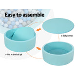 Keezi Kids Ball Pit 90x30cm Ocean Foam Play Pool Barrier Toys Children Blue - Top-Down View