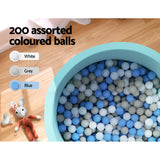 Keezi Kids Ball Pit 90x30cm Ocean Foam Play Pool Barrier Toys Children Blue - Rear View