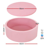 Keezi Kids Ball Pit 90x30cm Ocean Foam Play Pool Barrier Toys Children Pink - Front View