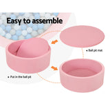 Keezi Kids Ball Pit 90x30cm Ocean Foam Play Pool Barrier Toys Children Pink - Top-Down View