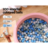 Keezi Kids Ball Pit 90x30cm Ocean Foam Play Pool Barrier Toys Children Pink - Rear View