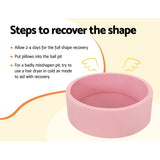 Keezi Kids Ball Pit 90x30cm Ocean Foam Play Pool Barrier Toys Children Pink - Close-Up Angle