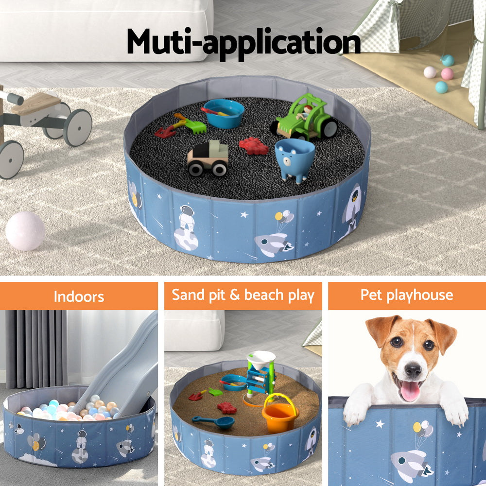 Keezi Foldable Blue Ball Pool Playhouse for Kids with Storage Bag