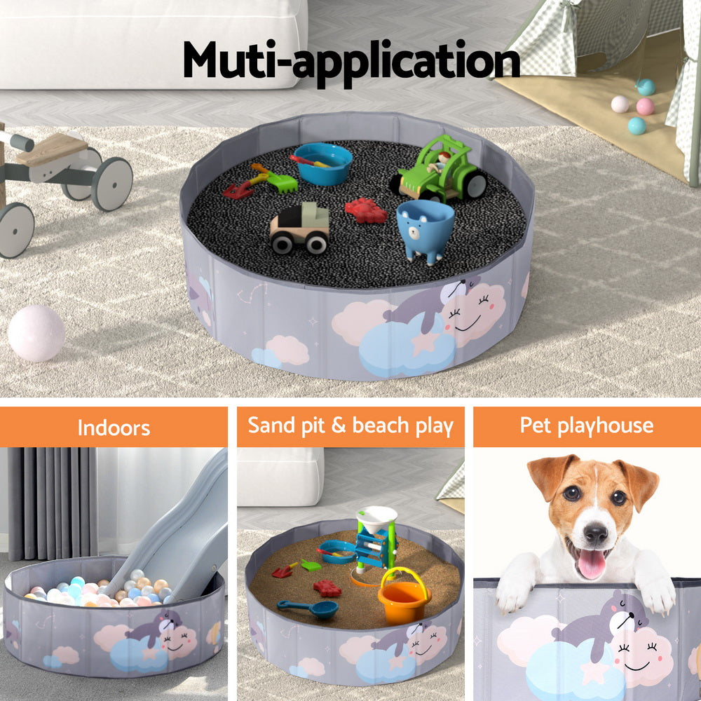 Keezi Foldable Ball Pool for Kids - Portable Toddler Playhouse with Storage Bag