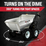 BAUMR-AG 6.5HP Mini Dumper Power Barrow Petrol-Powered with Galvanised Bucket - Top-Down View