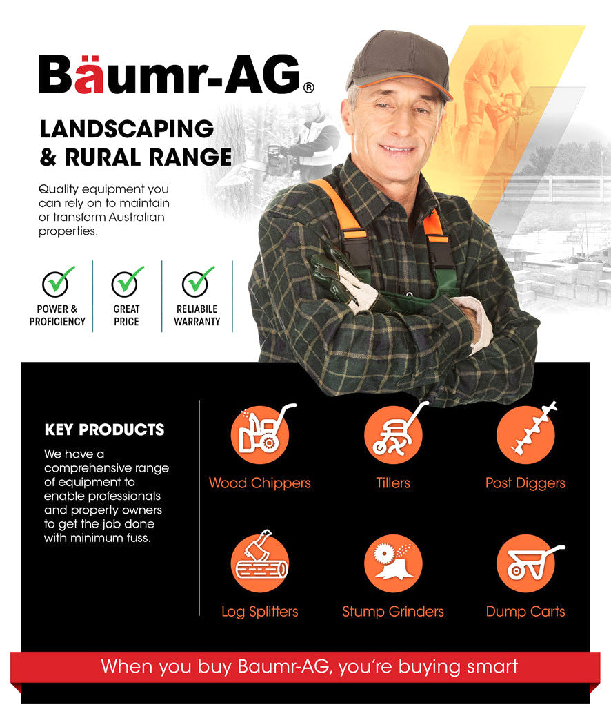 BAUMR-AG 6.5HP Mini Dumper Power Barrow Petrol-Powered with Galvanised Bucket