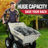 BAUMR-AG 6.5HP Mini Dumper Power Barrow Petrol-Powered with Galvanised Bucket - Side View