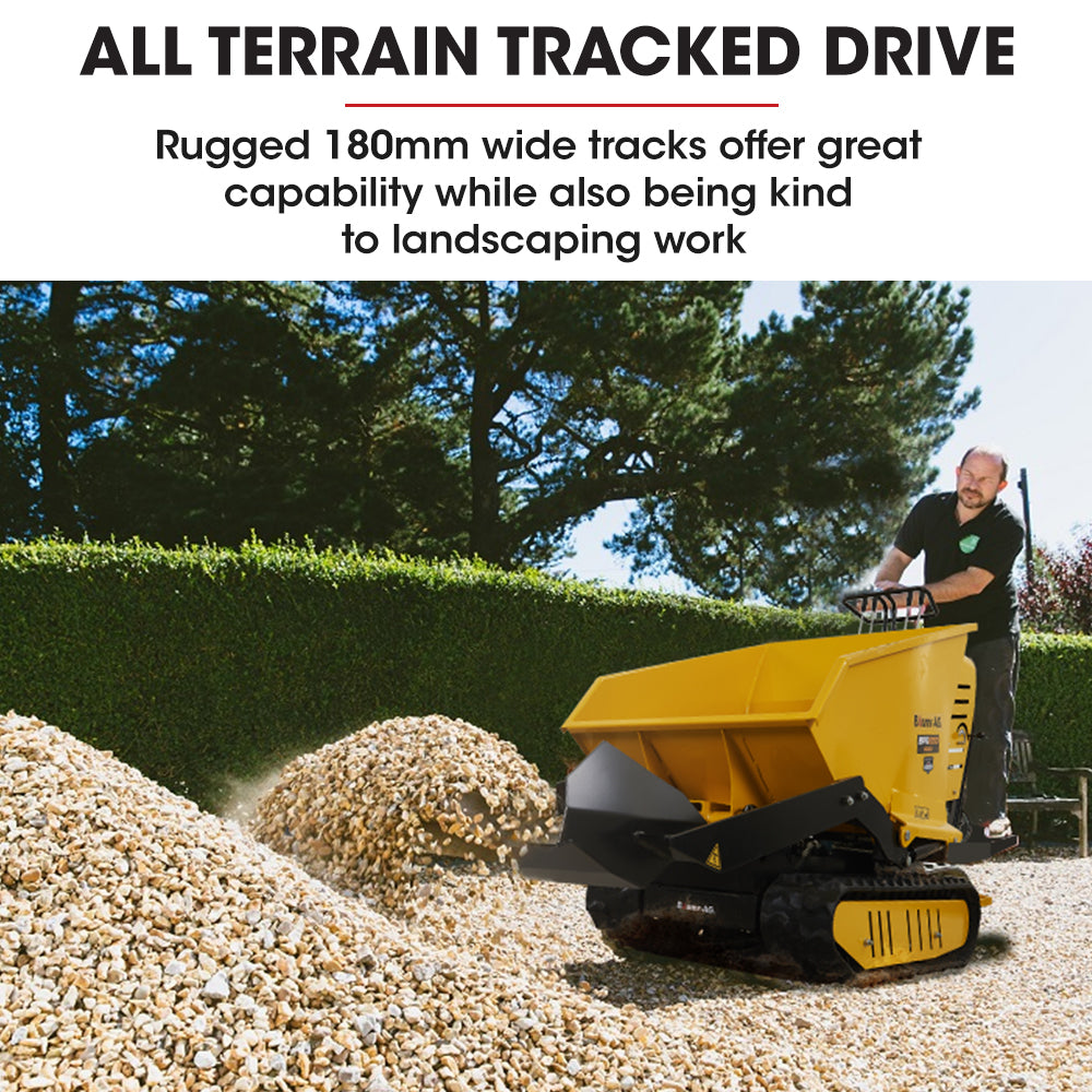 BAUMR-AG Motorised  Ride On Tracked Wheelbarrow Dumper, 10HP Briggs & Stratton Petrol Engine 500kg Capacity (BPR1000)