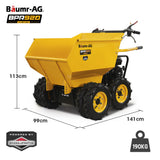 Baumr-AG 6 Wheel Motorised Wheelbarrow Dumper, Briggs & Stratton CR950 Petrol Engine, 500kg Capacity - Rear View